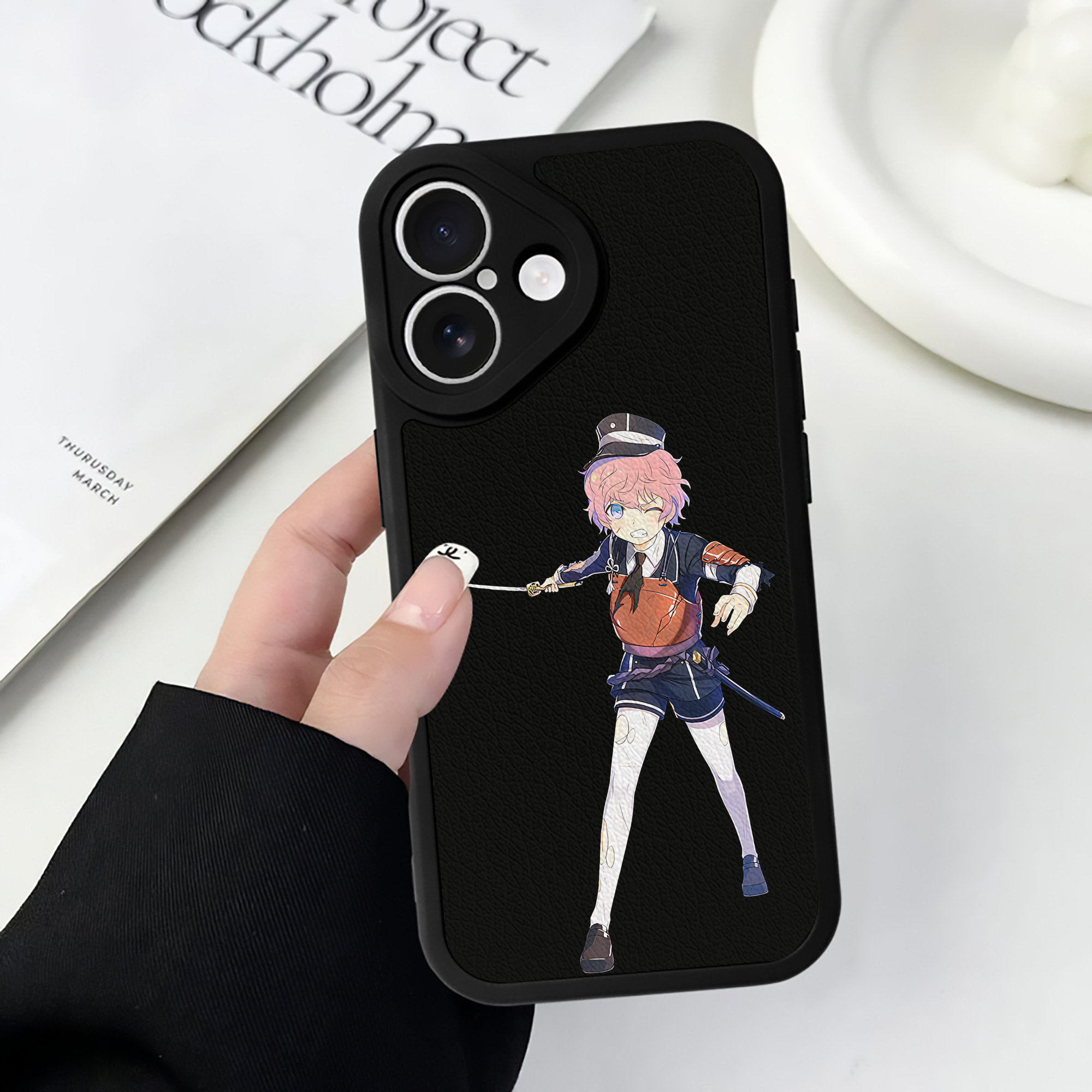 （画像用） 刀剣乱舞 Touken Ranbu 【iPhone 16シリーズ対応】シリコンスマホケース（レザー調） 材質：シリコン
